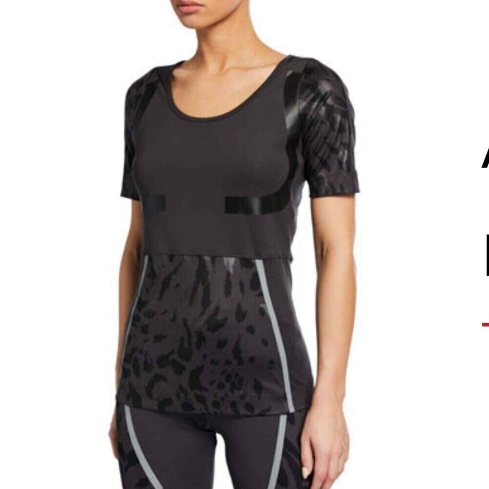 Adidas by Stella McCartney leopard running active workout shirt size XS NEW